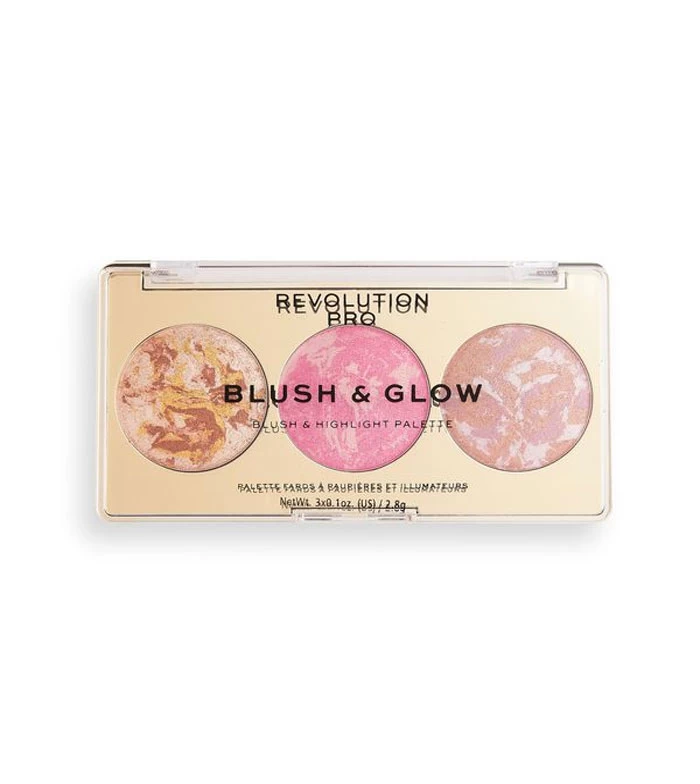 Revolution Pro - Palette De Surligneurs Et De Fards Ă Joues Blush And Glow - Rose Glow