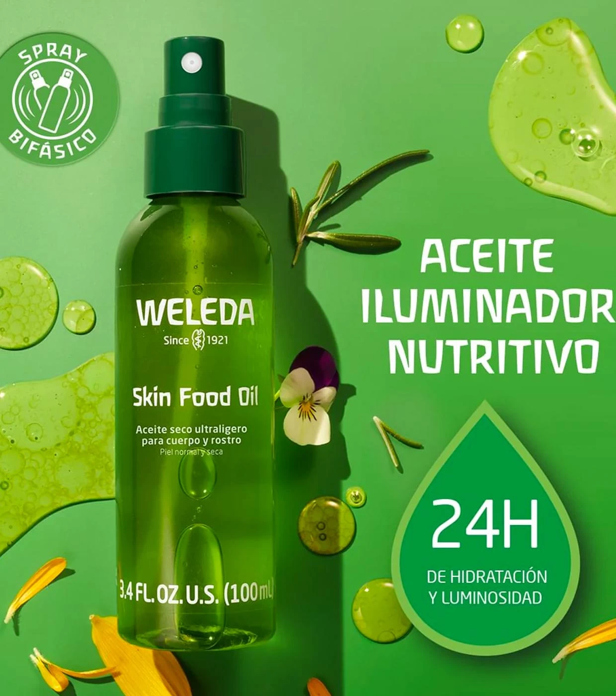 Weleda - Huile Sèche Ultra Légère Visage Et Corps Skin Food - Peau Normale Et Sèche – Image 3